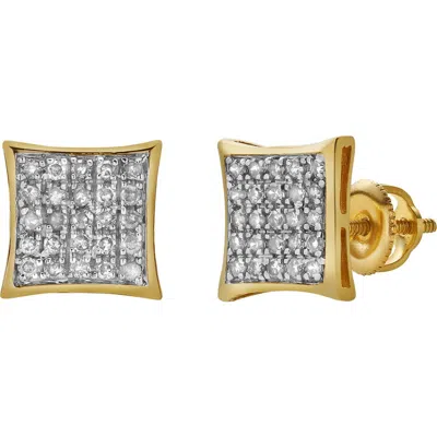 Luvmyjewelry Capricho 10k Yellow Gold Diamond Unisex Earrings