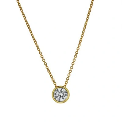 Luvmyjewelry Carlyle 14k Gold Round Lab Grown Diamond Pendant In 14k Yellow Gold