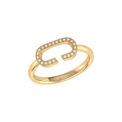 Luvmyjewelry Celia C Sterling Silver Diamond Ring In 14kt Gold Vermeil On Sterling