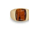 LUVMYJEWELRY CHATOYANT YELLOW TIGER EYE SIGNET RING IN 14K YELLOW GOLD PLATED STERLING SILVER
