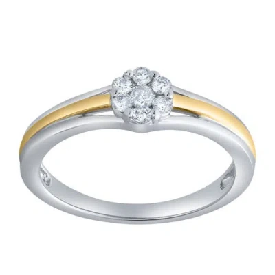 Luvmyjewelry Cherelle 0.20 Ct Natural Diamond 10k Gold Ring In Silver