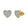 Luvmyjewelry Cherish 10k Yellow Gold Cluster Diamond Unisex Earrings In 10k Yellow Gold