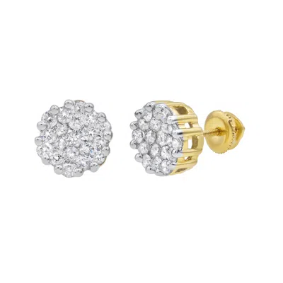 LUVMYJEWELRY CHIC 14K YELLOW GOLD DIAMOND STUD EARRINGS - 0.71CT.