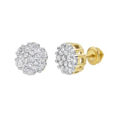 LUVMYJEWELRY LUVMYJEWELRY CHIC 14K YELLOW GOLD DIAMOND STUD EARRINGS