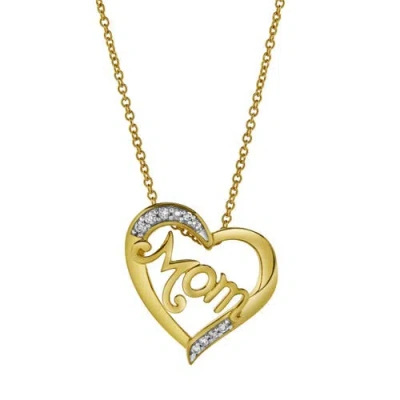 Luvmyjewelry Chic Mom Heart Diamond Pendant Necklace In 10k Yellow Gold