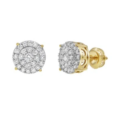 Luvmyjewelry Circle Entwine 14k Yellow Gold Diamond Earrings