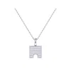 Luvmyjewelry City Arches Square Sterling Silver Diamond Chain Pendant