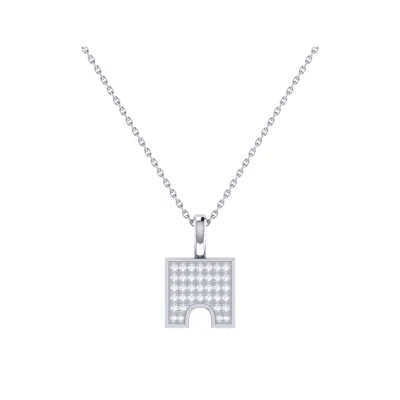 Luvmyjewelry City Arches Square Sterling Silver Diamond Chain Pendant