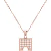 Luvmyjewelry City Arches Square Diamond Pendant In 14k Rose Gold Vermeil On Sterling Silver In 14kt Rose Gold Vermeil