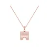 Luvmyjewelry City Arches Square Diamond Pendant In 14k Rose Gold Vermeil On Sterling Silver In Pink