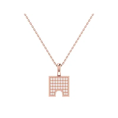 LUVMYJEWELRY CITY ARCHES SQUARE STERLING SILVER DIAMOND CHAIN PENDANT