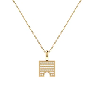LUVMYJEWELRY CITY ARCHES SQUARE STERLING SILVER DIAMOND CHAIN PENDANT