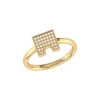 Luvmyjewelry City Arches Square Sterling Silver Diamond Ring In 14kt Gold Vermeil On Sterling