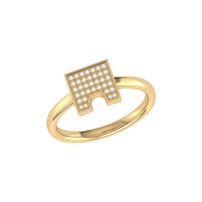 Luvmyjewelry City Arches Square Sterling Silver Diamond Ring In 14kt Gold Vermeil On Sterling