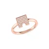 Luvmyjewelry City Arches Square Sterling Silver Diamond Ring In Pink