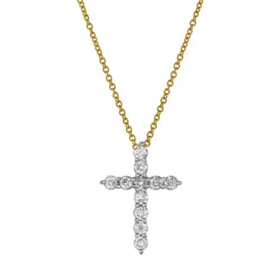 Luvmyjewelry Classic Divine Cross Diamond Pendant In 10k Yellow Gold