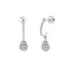 Luvmyjewelry Clayra Pear Shape Dome Diamond Drop Huggie Hoop Earrings In 14k Gold