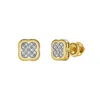 Luvmyjewelry Clovetail Xl 10k Yellow Gold Cluster Diamond Unisex Earrings - 0.1 Cts In Yellow