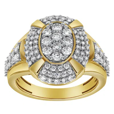 Luvmyjewelry Colosseum 14k Yellow Gold Diamond Men Statement Ring - 1.83ct.