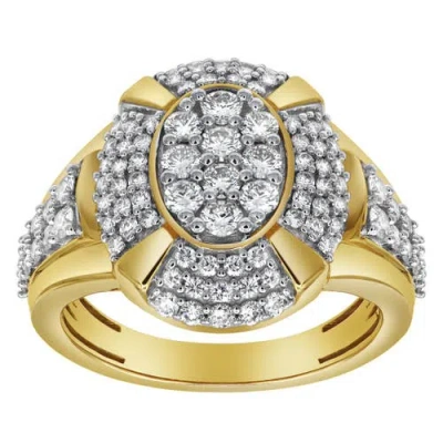 Luvmyjewelry Colosseum 14k Yellow Gold Diamond Men Statement Ring