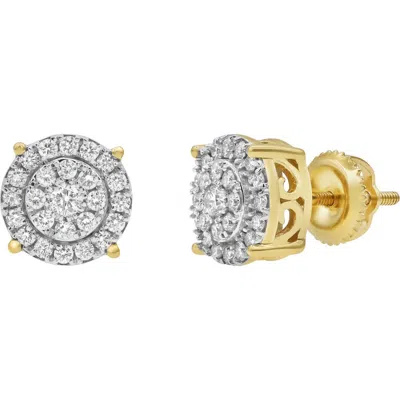 Luvmyjewelry Concentric Circle 14k Yellow Gold Diamond Earrings