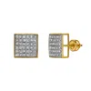 Luvmyjewelry Crest 10k Yellow Gold Cluster Diamond Unisex Earrings - 0.34 Cts In Yellow