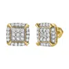 Luvmyjewelry Cuffs 14k Yellow Gold Diamond Stud Earrings In Yellow