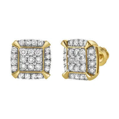 LUVMYJEWELRY CUFFS 14K YELLOW GOLD DIAMOND STUD EARRINGS - 0.96CT.