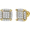 Luvmyjewelry Cuffs 14k Yellow Gold Diamond Stud Earrings In 14k Yellow Gold