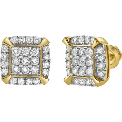 Luvmyjewelry Cuffs 14k Yellow Gold Diamond Stud Earrings