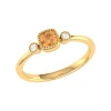 Luvmyjewelry Cushion Cut Citrine & Diamond Birthstone Ring In 14k Gold In Yellow Gold