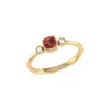 Luvmyjewelry Cushion Cut Garnet & Diamond Birthstone Ring In 14k Gold In Yellow