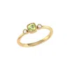 Luvmyjewelry Cushion Cut Peridot & Diamond Birthstone Ring In 14k Gold In Yellow