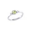Luvmyjewelry Cushion Cut Peridot & Diamond Birthstone Ring In 14k Gold In White Gold