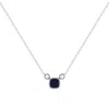 Luvmyjewelry Cushion Cut Sapphire & Diamond 14k Gold Birthstone Necklace In Metallic