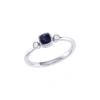 Luvmyjewelry Cushion Cut Sapphire & Diamond Birthstone Ring In 14k Gold In White Gold
