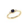 Luvmyjewelry Cushion Cut Sapphire & Diamond Birthstone Ring In 14k Gold In Yellow Gold