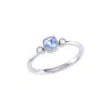 Luvmyjewelry Cushion Cut Tanzanite & Diamond Birthstone Ring In 14k Gold In Silver