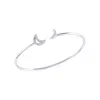 Luvmyjewelry Date Night Double Crescent Sterling Silver Diamond Adjustable Cuff In Silver