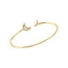 Luvmyjewelry Date Night Double Crescent Sterling Silver Diamond Adjustable Cuff In 14kt Gold Vermeil On Sterling
