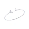 Luvmyjewelry Date Night Double Crescent Adjustable Diamond Cuff In Sterling Silver In Silver