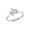 Luvmyjewelry Dazzling Star Bezel Sterling Silver Diamond Ring In Silver