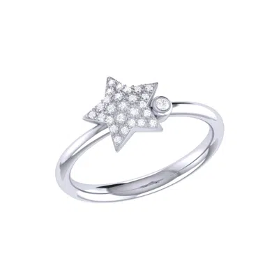 LUVMYJEWELRY DAZZLING STAR BEZEL STERLING SILVER DIAMOND RING