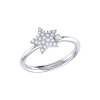 Luvmyjewelry Dazzling Star Bezel Sterling Silver Diamond Ring In Silver