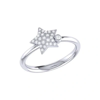 Luvmyjewelry Dazzling Star Bezel Sterling Silver Diamond Ring
