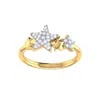 Luvmyjewelry Dazzling Star Cluster Sterling Silver Diamond Ring In Yellow