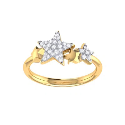 LUVMYJEWELRY DAZZLING STAR CLUSTER STERLING SILVER DIAMOND RING