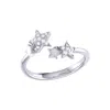 Luvmyjewelry Dazzling Star Couples Diamond Open Ring In Sterling Silver In Silver