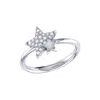 Luvmyjewelry Dazzling Starkissed Duo Diamond Ring In Sterling Silver In Silver