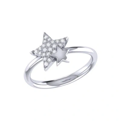 Luvmyjewelry Dazzling Starkissed Duo Diamond Ring In Sterling Silver